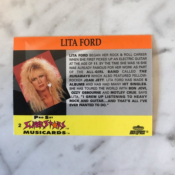 Pro Set Superstars Promo Musicards Music Card Lita Ford Collectible Card - Picture 2 of 2